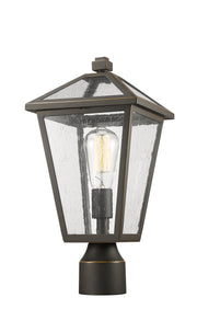 Talbot 1 Light Outdoor Post Mount Fixture in Oil Rubbed Bronze, Post Top Only, Round Fitter