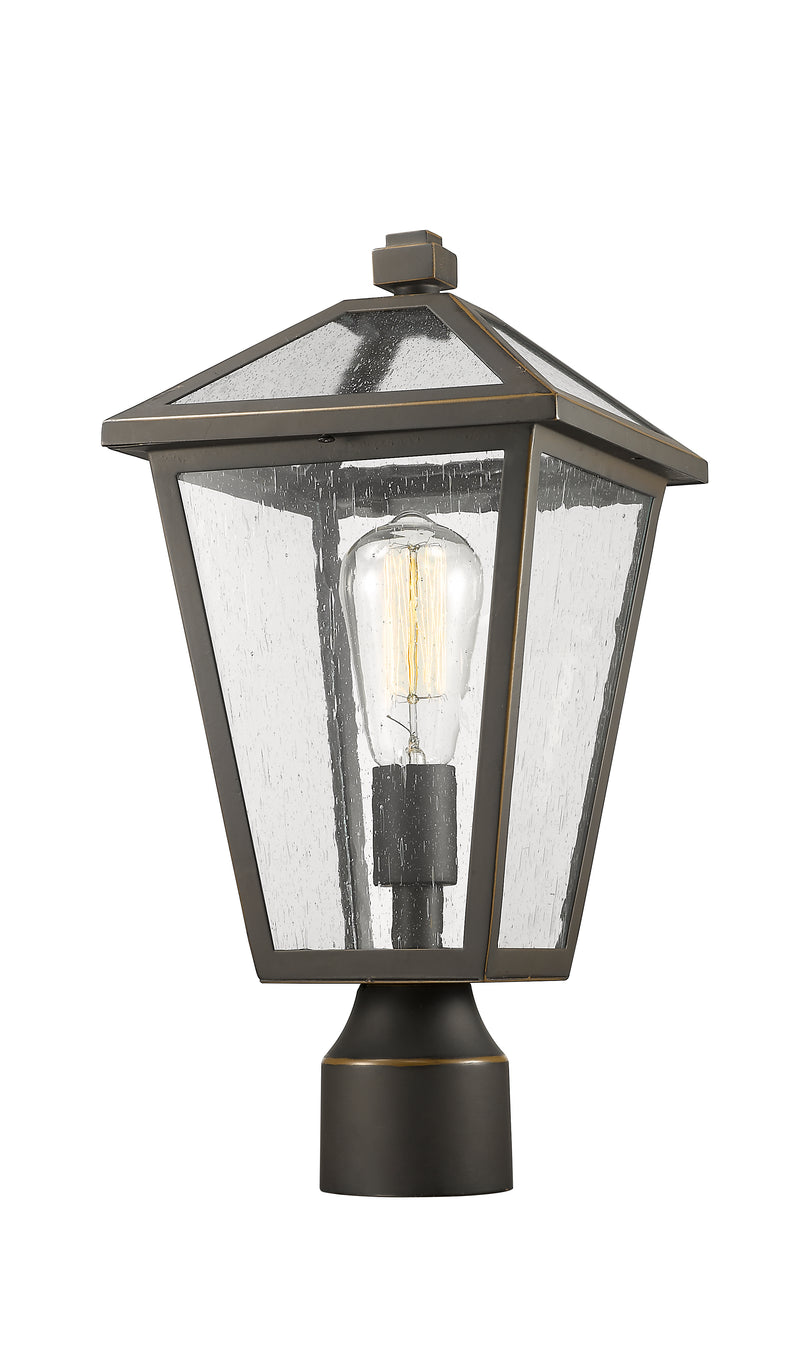 Talbot 1 Light Outdoor Post Mount Fixture in Oil Rubbed Bronze, Post Top Only, Round Fitter