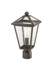 Talbot 1 Light Outdoor Post Mount Fixture in Oil Rubbed Bronze, Post Top Only, Round Fitter