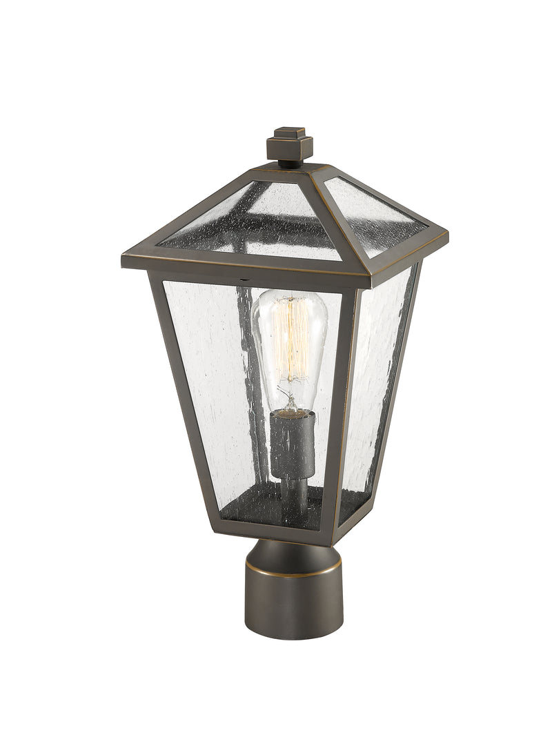 Talbot 1 Light Outdoor Post Mount Fixture in Oil Rubbed Bronze, Post Top Only, Round Fitter