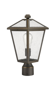 Talbot 1 Light Outdoor Post Mount Fixture in Oil Rubbed Bronze, Post Top Only, Round Fitter