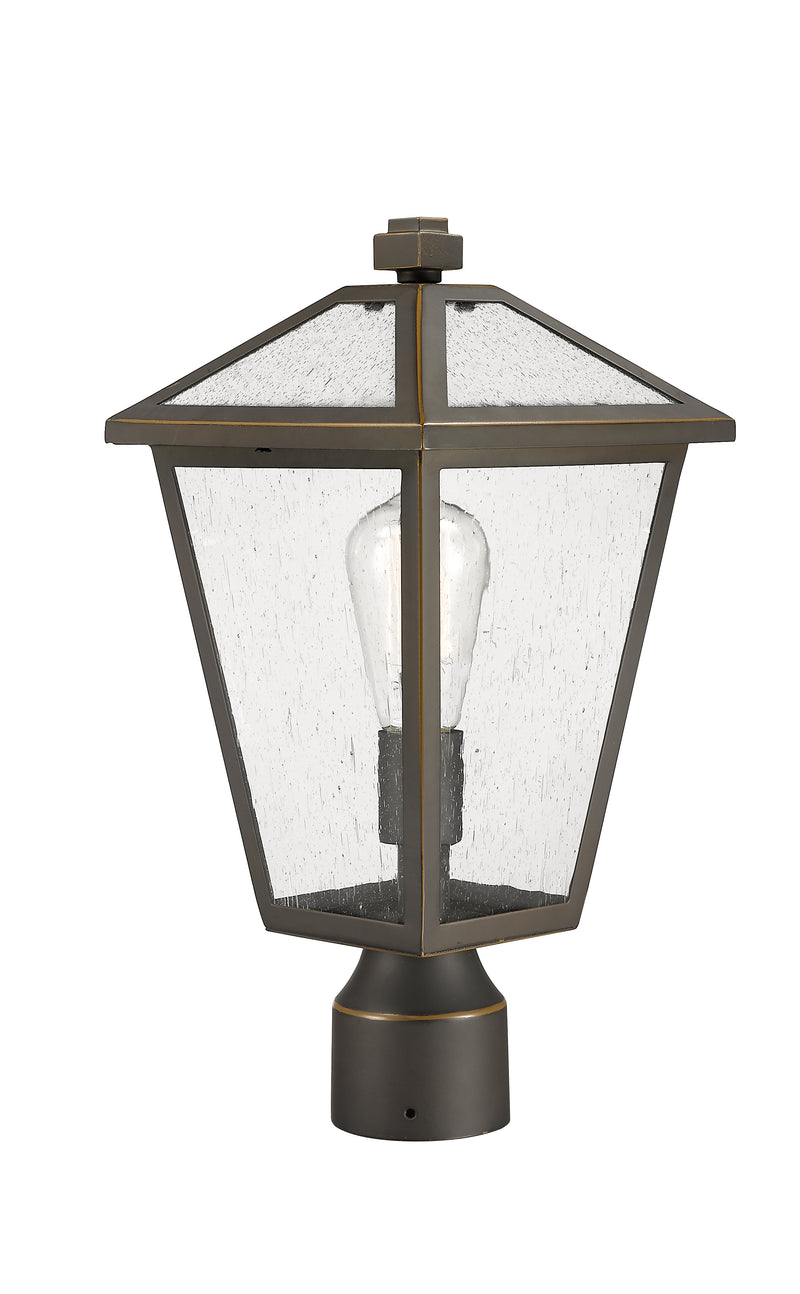 Talbot 1 Light Outdoor Post Mount Fixture in Oil Rubbed Bronze, Post Top Only, Round Fitter