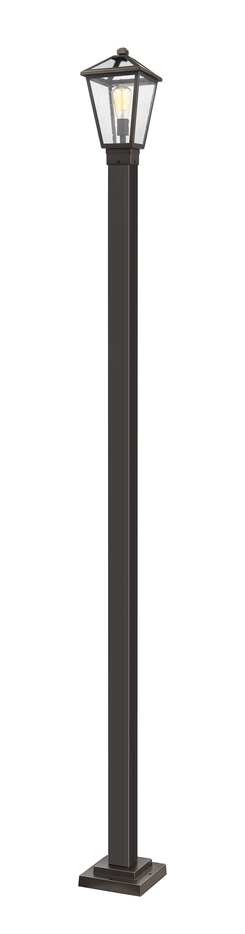 Talbot 1 Light Outdoor Post Mount Fixture in Oil Rubbed Bronze, 96" Square Post