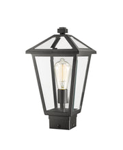 Talbot 1 Light Outdoor Post Mount Fixture in Black, Post Top Only, Square Fitter