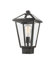 Talbot 1 Light Outdoor Post Mount Fixture in Black, Post Top Only, Square Fitter