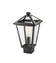 Talbot 1 Light Outdoor Post Mount Fixture in Black, Post Top Only, Square Fitter