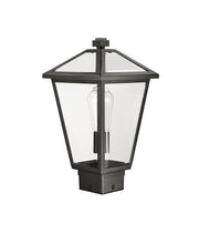 Talbot 1 Light Outdoor Post Mount Fixture in Black, Post Top Only, Square Fitter