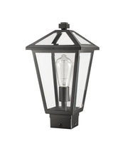 Talbot 1 Light Outdoor Post Mount Fixture in Black, Post Top Only, Square Fitter