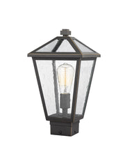 Talbot 1 Light Outdoor Post Mount Fixture in Oil Rubbed Bronze, Post Top Only, Square Fitter