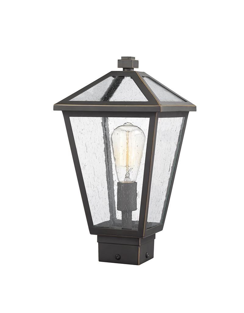 Talbot 1 Light Outdoor Post Mount Fixture in Oil Rubbed Bronze, Post Top Only, Square Fitter