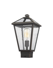Talbot 1 Light Outdoor Post Mount Fixture in Oil Rubbed Bronze, Post Top Only, Square Fitter