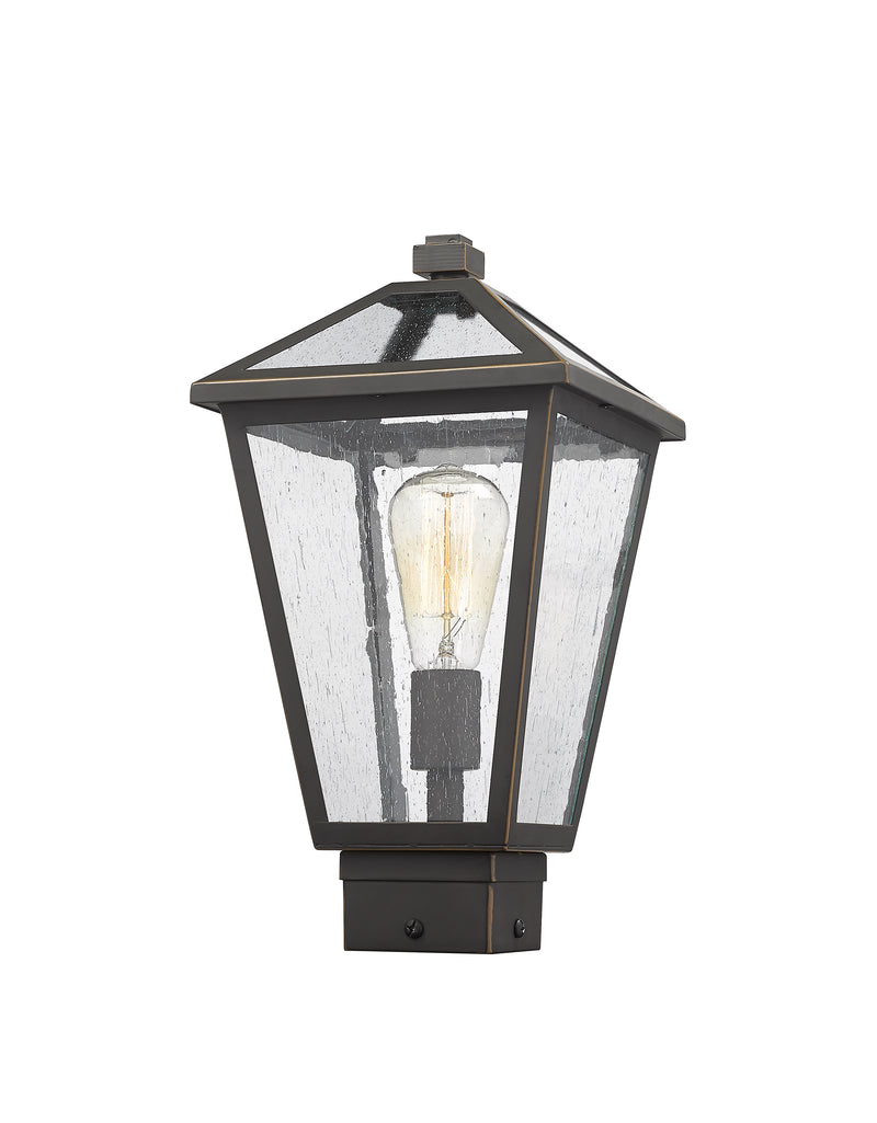 Talbot 1 Light Outdoor Post Mount Fixture in Oil Rubbed Bronze, Post Top Only, Square Fitter