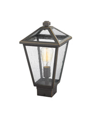 Talbot 1 Light Outdoor Post Mount Fixture in Oil Rubbed Bronze, Post Top Only, Square Fitter