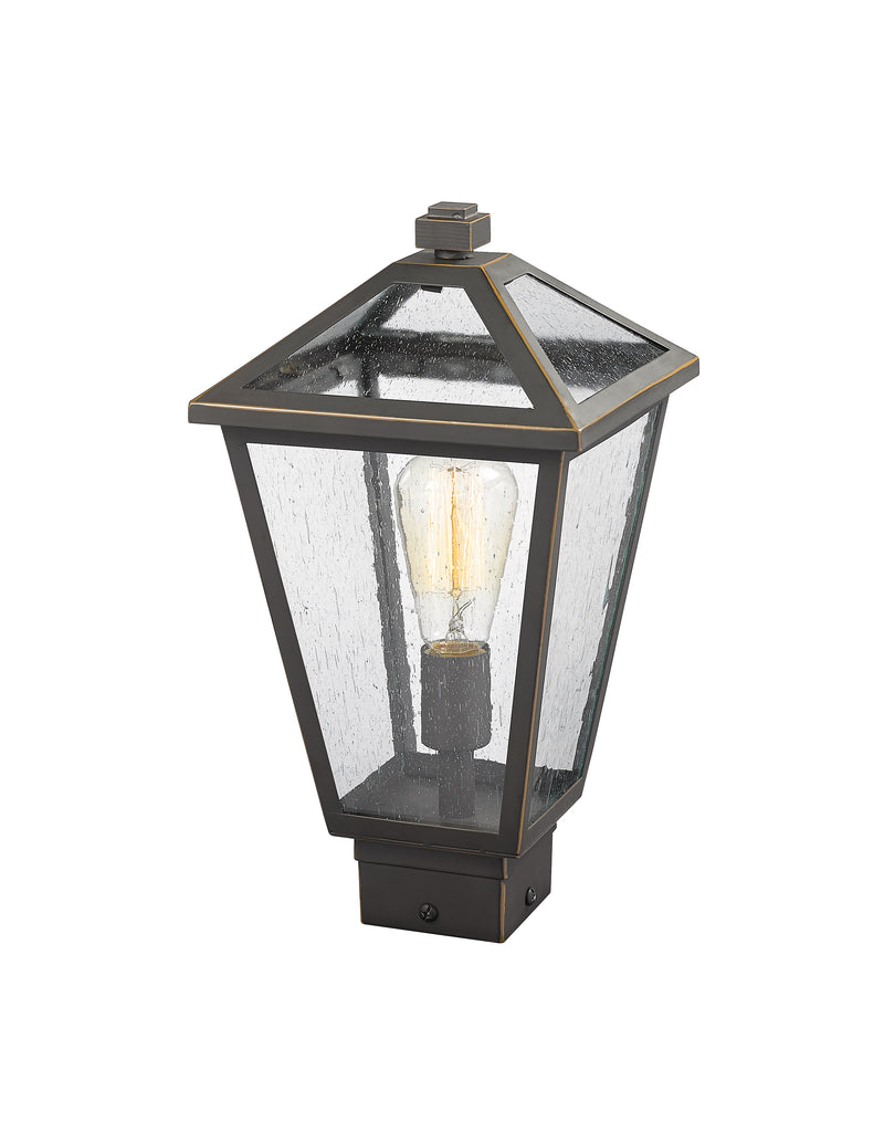Talbot 1 Light Outdoor Post Mount Fixture in Oil Rubbed Bronze, Post Top Only, Square Fitter