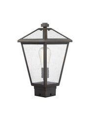 Talbot 1 Light Outdoor Post Mount Fixture in Oil Rubbed Bronze, Post Top Only, Square Fitter