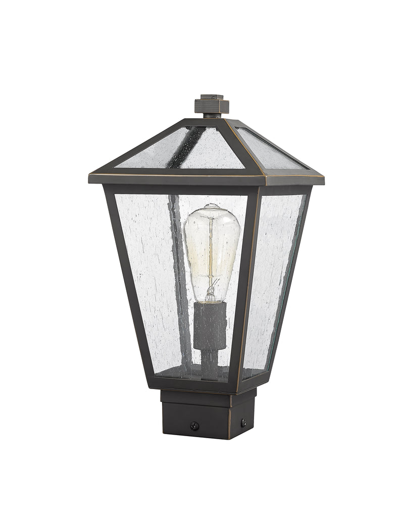 Talbot 1 Light Outdoor Post Mount Fixture in Oil Rubbed Bronze, Post Top Only, Square Fitter