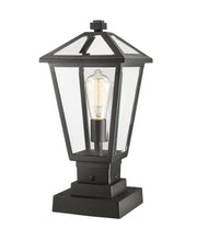 Talbot 1 Light Outdoor Post Mount Fixture in Black, Square Pier Mount