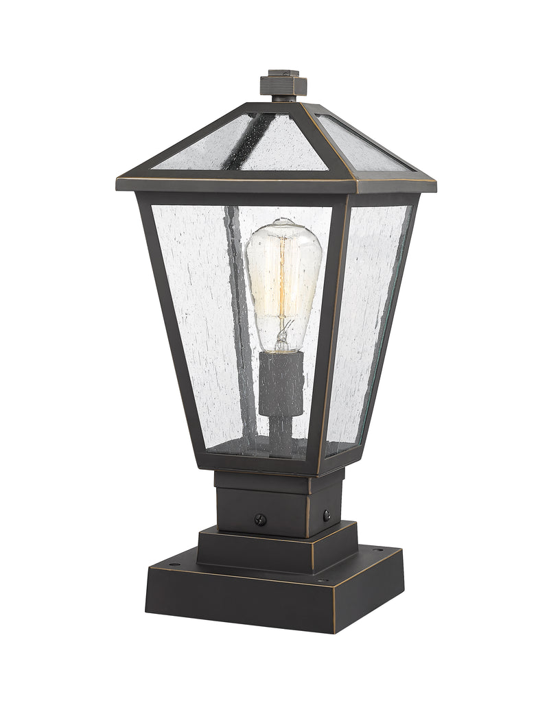 Talbot 1 Light Outdoor Post Mount Fixture in Oil Rubbed Bronze, Square Pier Mount