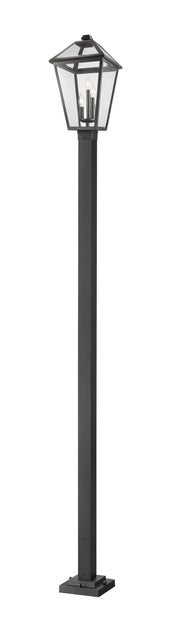 Talbot 3 Light 12.25" Outdoor Post Mount Fixture in Black, 96" Square Post