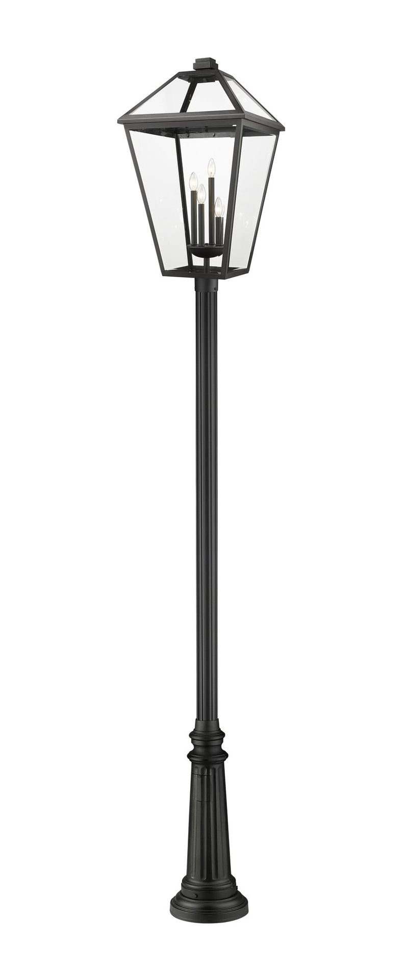Talbot 4 Light 19.5" Outdoor Post Mount Fixture in Black, 96" Post (511P)