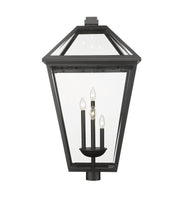 Talbot 4 Light 19.5" Outdoor Post Mount Fixture in Black, Post Top Only, Round Fitter