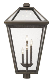 Talbot 4 Light 19.5" Outdoor Post Mount Fixture in Oil Rubbed Bronze, Post Top Only, Round Fitter