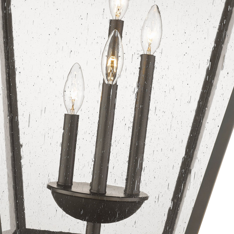 Talbot 4 Light 19.5" Outdoor Post Mount Fixture in Oil Rubbed Bronze, Post Top Only, Round Fitter
