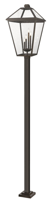 Talbot 4 Light 19.5" Outdoor Post Mount Fixture in Oil Rubbed Bronze, 96" Square Post