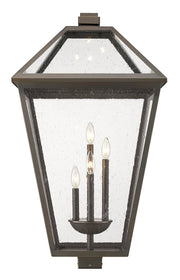 Talbot 4 Light 19.5" Outdoor Post Mount Fixture in Oil Rubbed Bronze, Post Top Only, Square Fitter