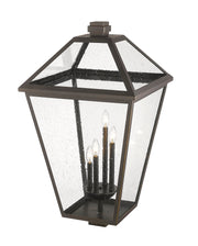 Talbot 4 Light 19.5" Outdoor Post Mount Fixture in Oil Rubbed Bronze, Post Top Only, Square Fitter