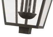 Talbot 4 Light 19.5" Outdoor Post Mount Fixture in Oil Rubbed Bronze, Post Top Only, Square Fitter