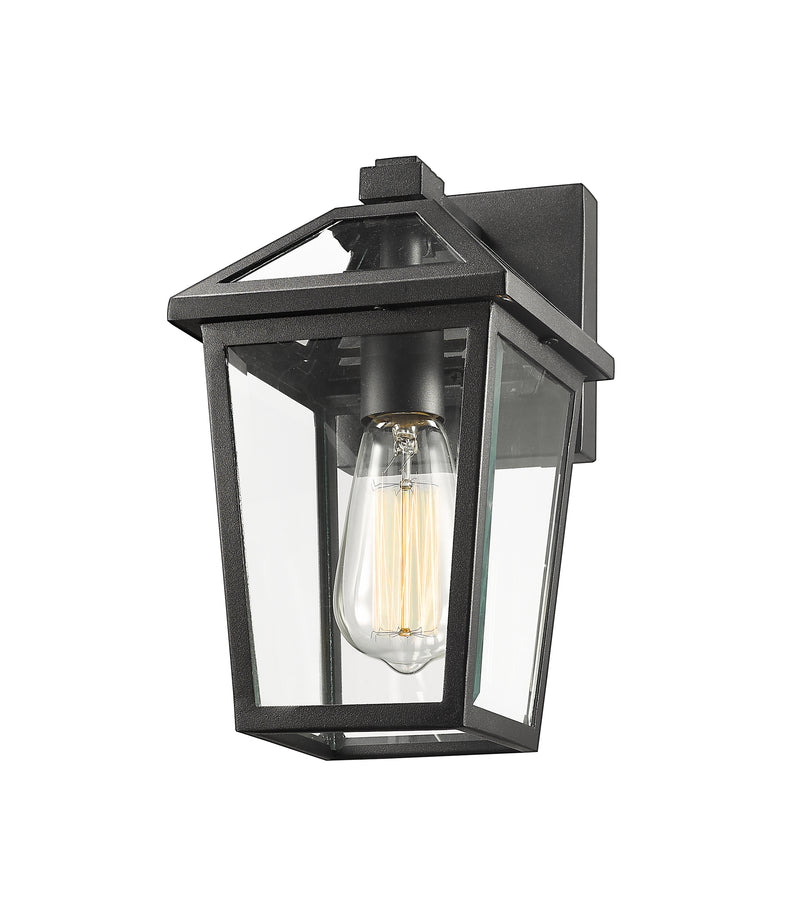 Talbot 1 Light 7" Outdoor Wall Light in Black