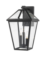 Talbot 3 Light 12.25" Outdoor Wall Light in Black