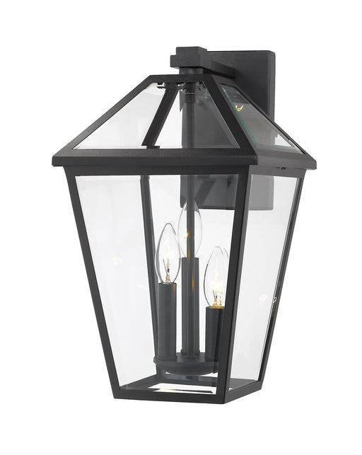 Talbot 3 Light 12.25" Outdoor Wall Light in Black