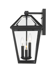 Talbot 3 Light 12.25" Outdoor Wall Light in Black