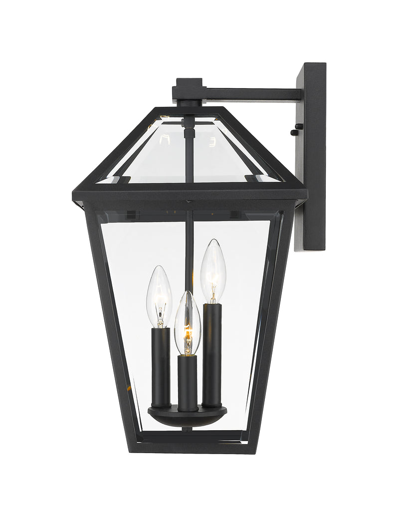 Talbot 3 Light 12.25" Outdoor Wall Light in Black