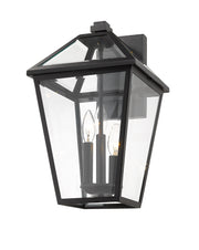 Talbot 3 Light 12.25" Outdoor Wall Light in Black