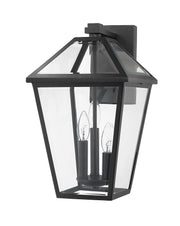 Talbot 3 Light 12.25" Outdoor Wall Light in Black