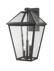 Talbot 3 Light 12.25" Outdoor Wall Light in Oil Rubbed Bronze
