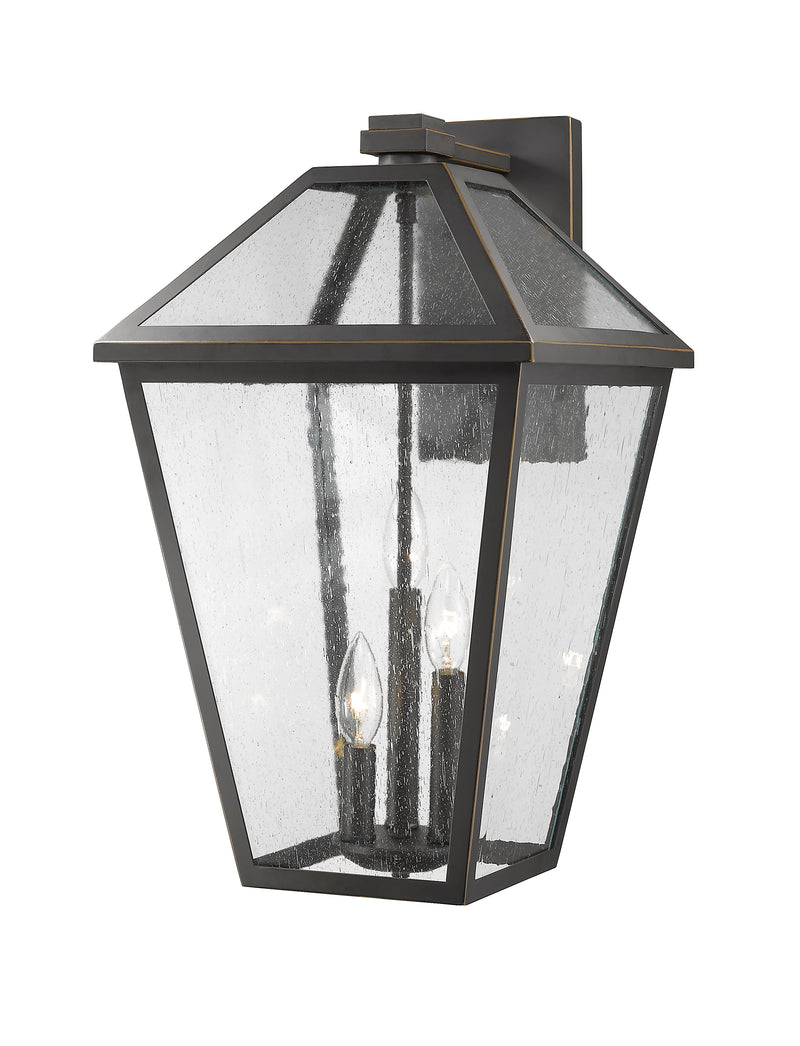 Talbot 3 Light 12.25" Outdoor Wall Light in Oil Rubbed Bronze
