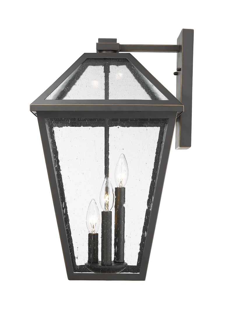 Talbot 3 Light 12.25" Outdoor Wall Light in Oil Rubbed Bronze