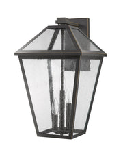 Talbot 3 Light 12.25" Outdoor Wall Light in Oil Rubbed Bronze