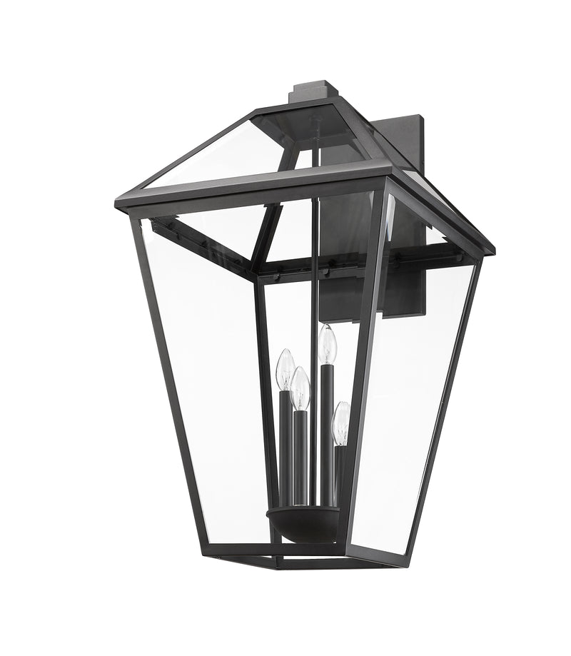 Talbot 4 Light 19.5" Outdoor Wall Light in Black