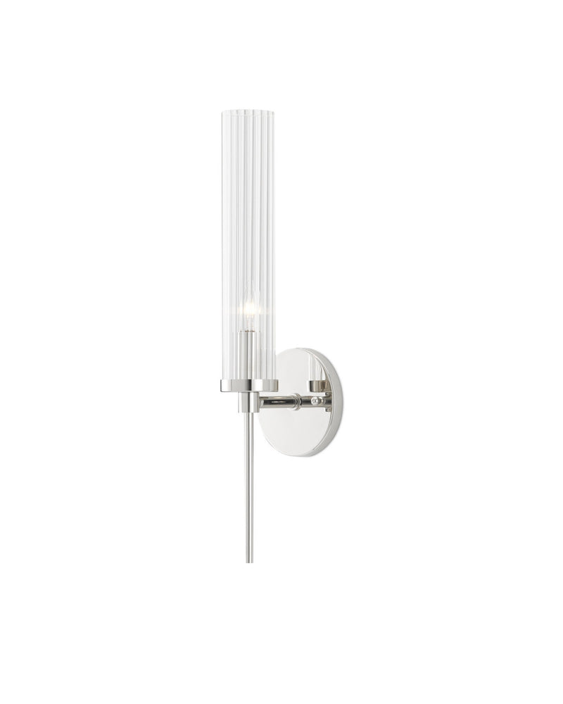 Bellings Wall Sconce in Polished Nickel / Clear