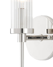 Bellings Wall Sconce in Polished Nickel / Clear