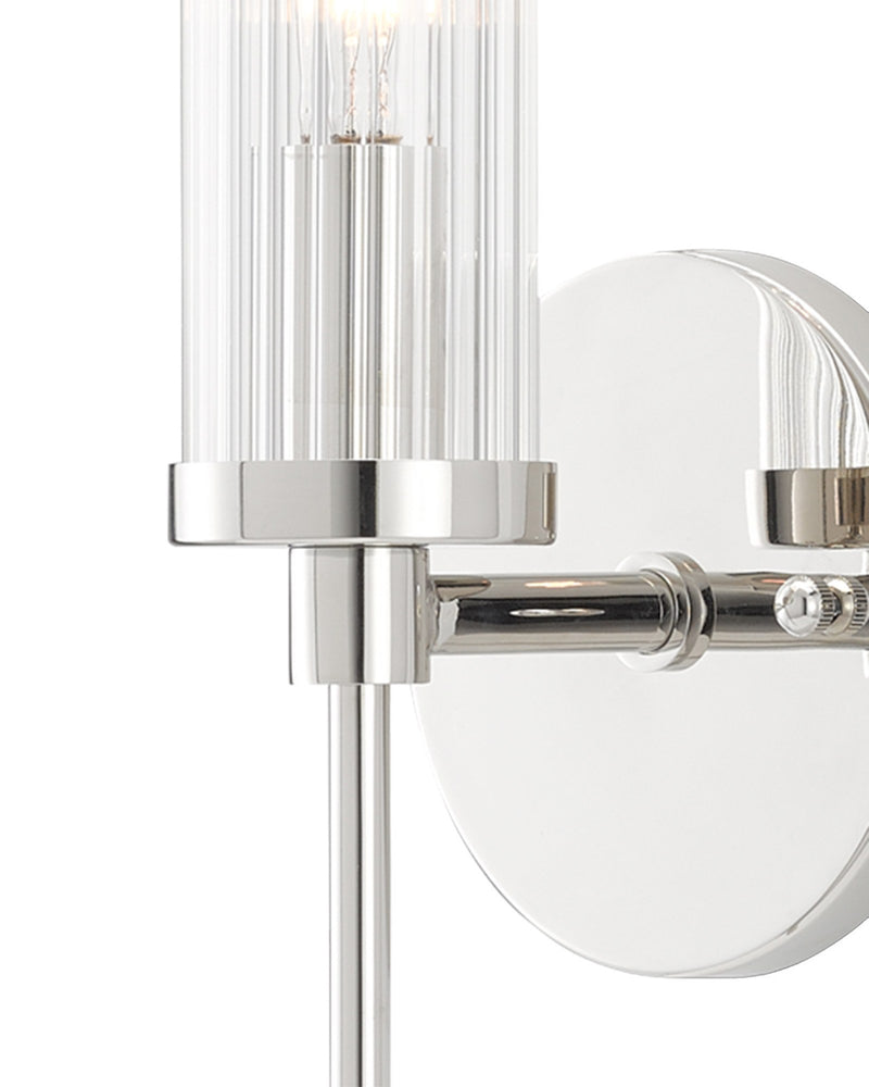 Bellings Wall Sconce in Polished Nickel / Clear