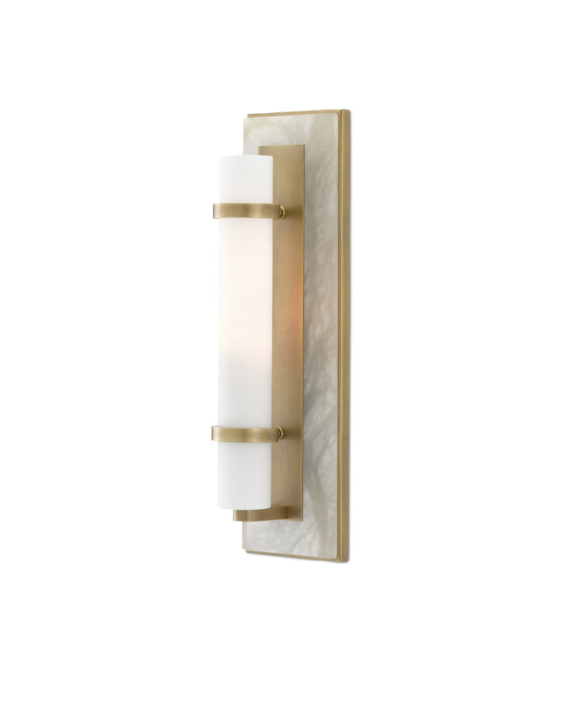 Bruneau Wall Sconce in Natural / White / Antique Brass