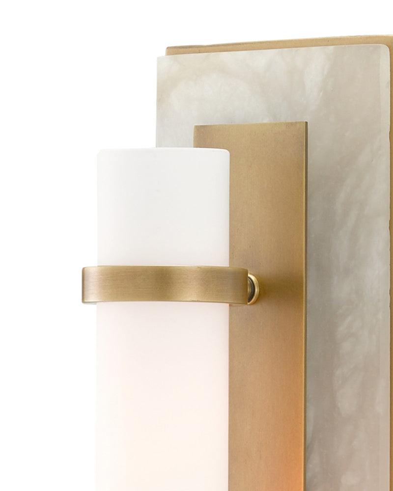 Bruneau Wall Sconce in Natural / White / Antique Brass