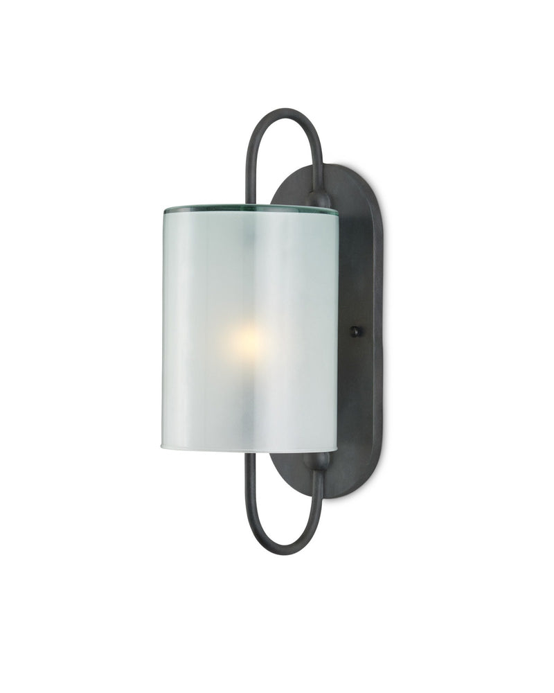 Glacier Wall Sconce in Antique Bronze / Frosted White