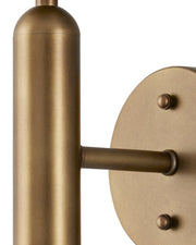 Barbican Wall Sconce in Antique Brass / White